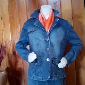 LA blues plus size women's Denim blazer